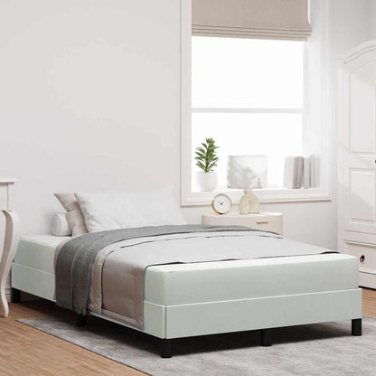 vidaXL Boxspringbett mit Matratze Hellgrau 120 x 210 cm Stoff