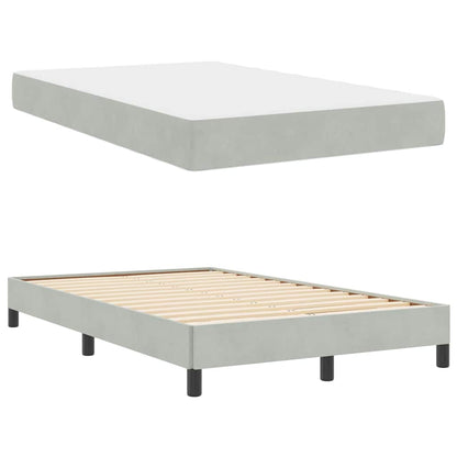 vidaXL Boxspringbett mit Matratze Hellgrau 120 x 210 cm Stoff