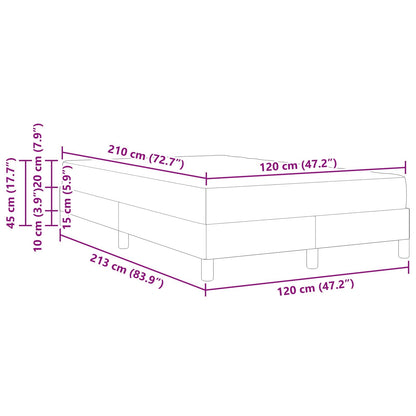 vidaXL Boxspringbett mit Matratze Hellgrau 120 x 210 cm Stoff