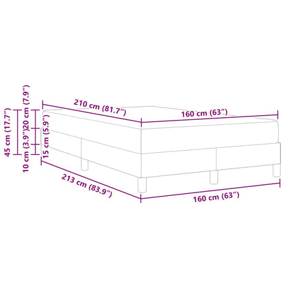 Boxspringbett mit Matratze Schwarz 160 x 210 cm Stoff