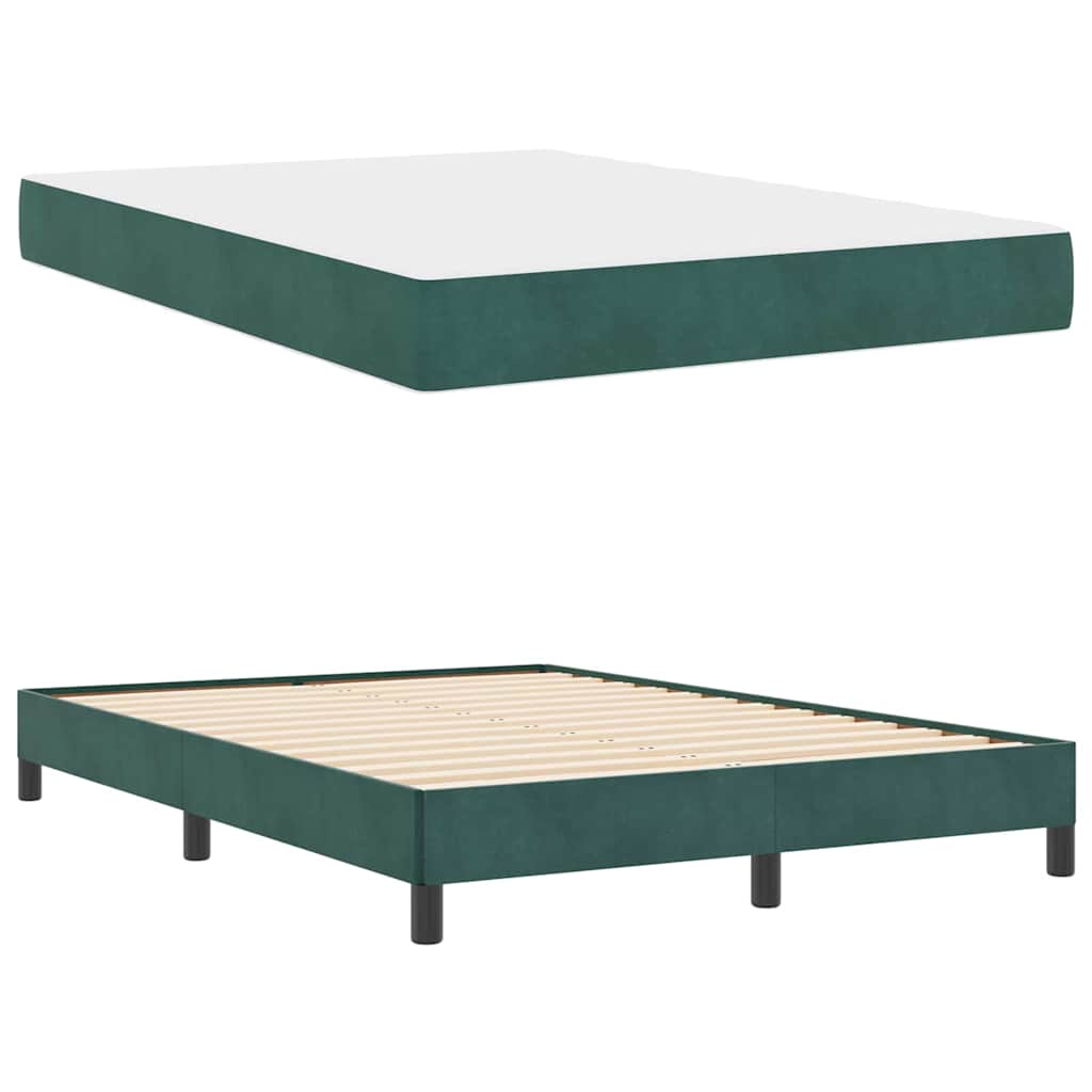 Boxspringbett mit Matratze Dunkelgrün 160 x 210 cm Stoff