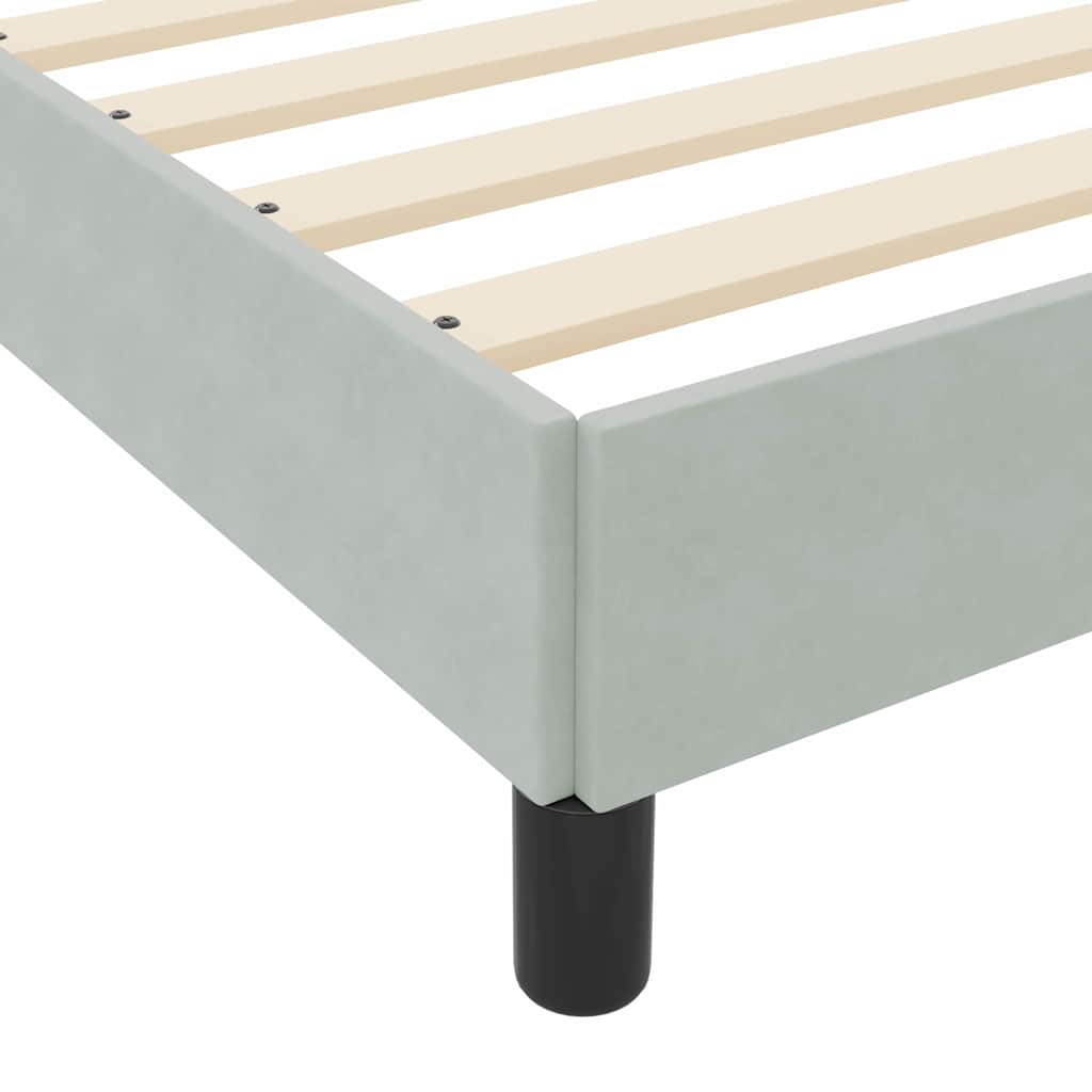 vidaXL Boxspringbett mit Matratze Hellgrau 180 x 210 cm Stoff