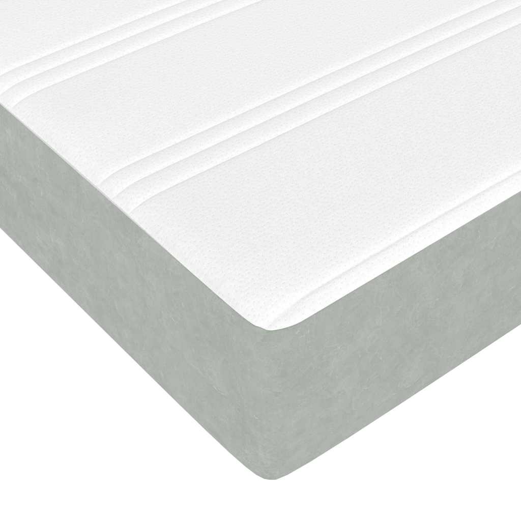 vidaXL Boxspringbett mit Matratze Hellgrau 180 x 210 cm Stoff