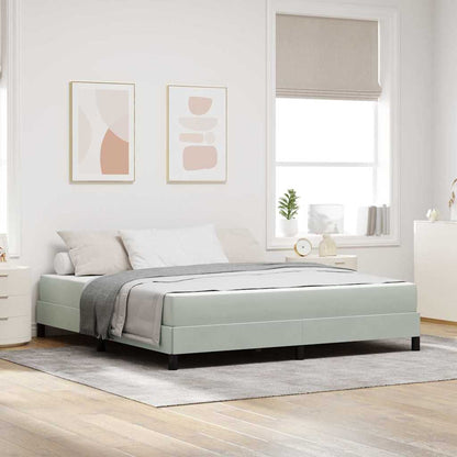 vidaXL Boxspringbett mit Matratze Hellgrau 180 x 210 cm Stoff