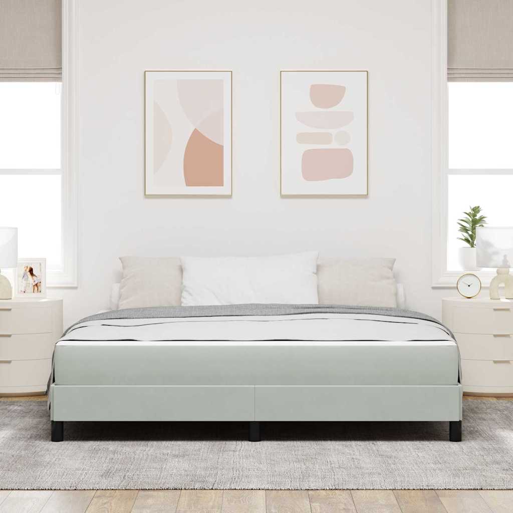 vidaXL Boxspringbett mit Matratze Hellgrau 180 x 210 cm Stoff