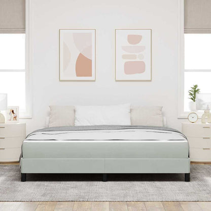vidaXL Boxspringbett mit Matratze Hellgrau 180 x 210 cm Stoff
