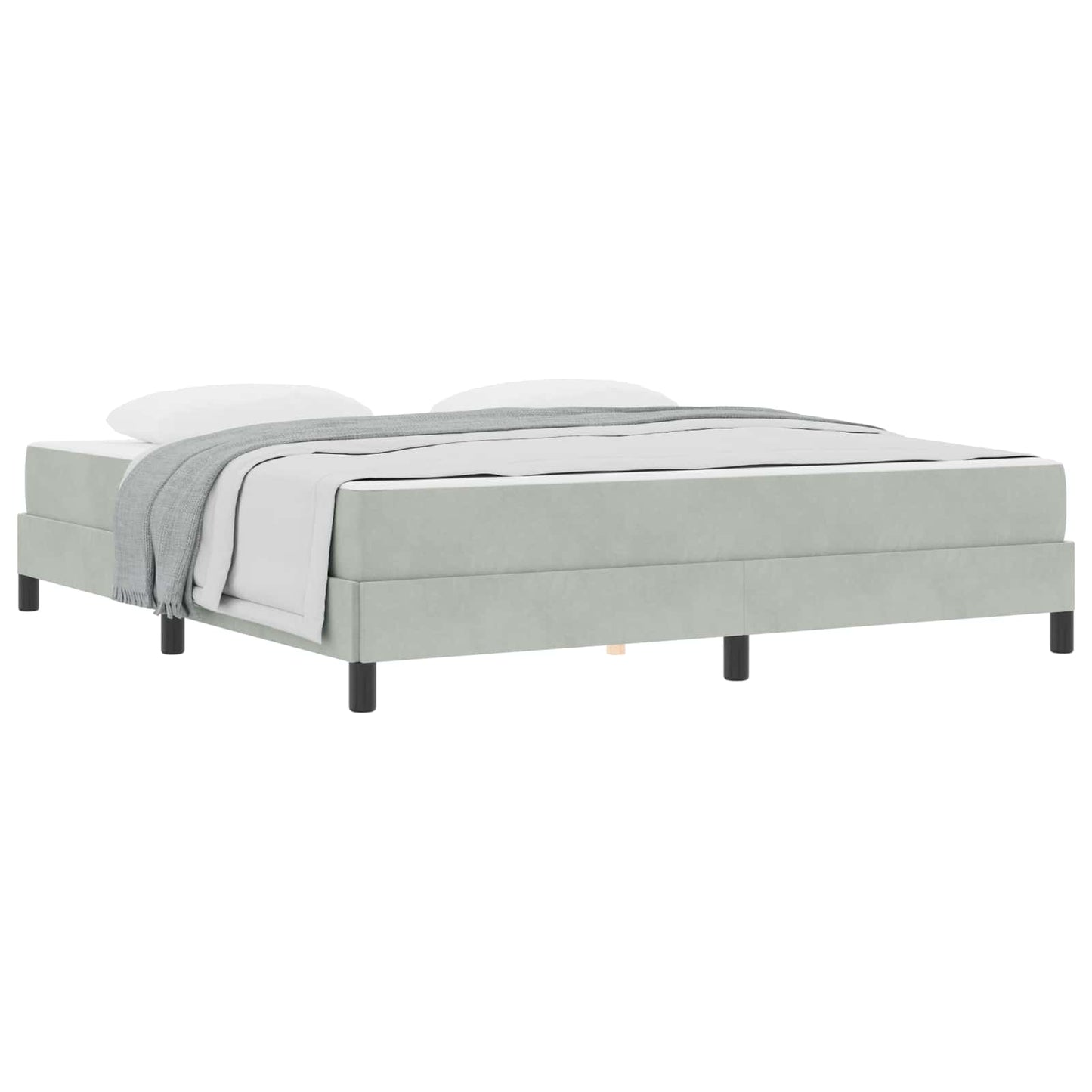 vidaXL Boxspringbett mit Matratze Hellgrau 180 x 210 cm Stoff