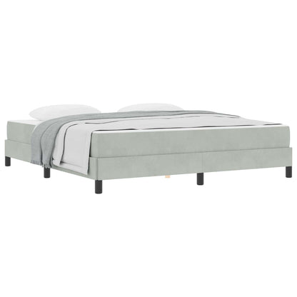 vidaXL Boxspringbett mit Matratze Hellgrau 180 x 210 cm Stoff