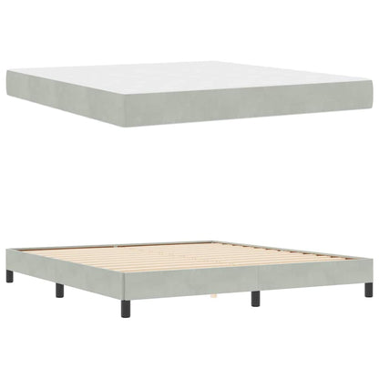 vidaXL Boxspringbett mit Matratze Hellgrau 180 x 210 cm Stoff