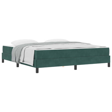 vidaXL Boxspringbett mit Matratze Dunkelgrün 180 x 210 cm Stoff
