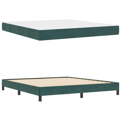 vidaXL Boxspringbett mit Matratze Dunkelgrün 180 x 210 cm Stoff