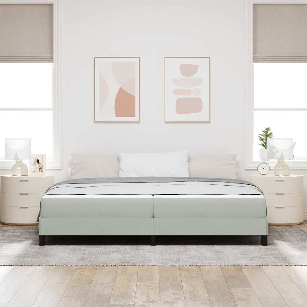 vidaXL Boxspringbett mit Matratze Hellgrau 200 x 210 cm Stoff