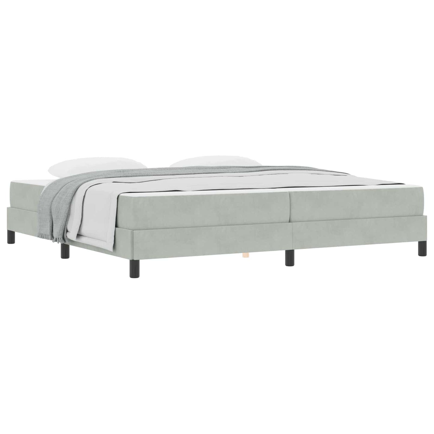 vidaXL Boxspringbett mit Matratze Hellgrau 200 x 210 cm Stoff