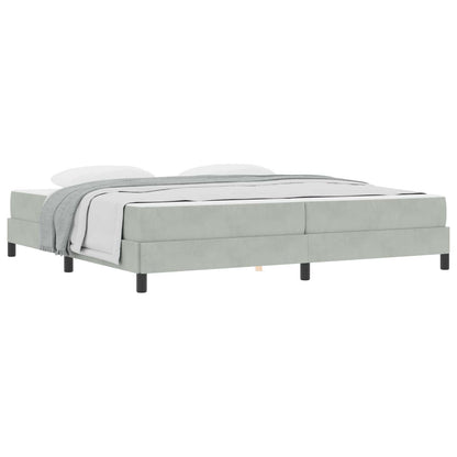 vidaXL Boxspringbett mit Matratze Hellgrau 200 x 210 cm Stoff