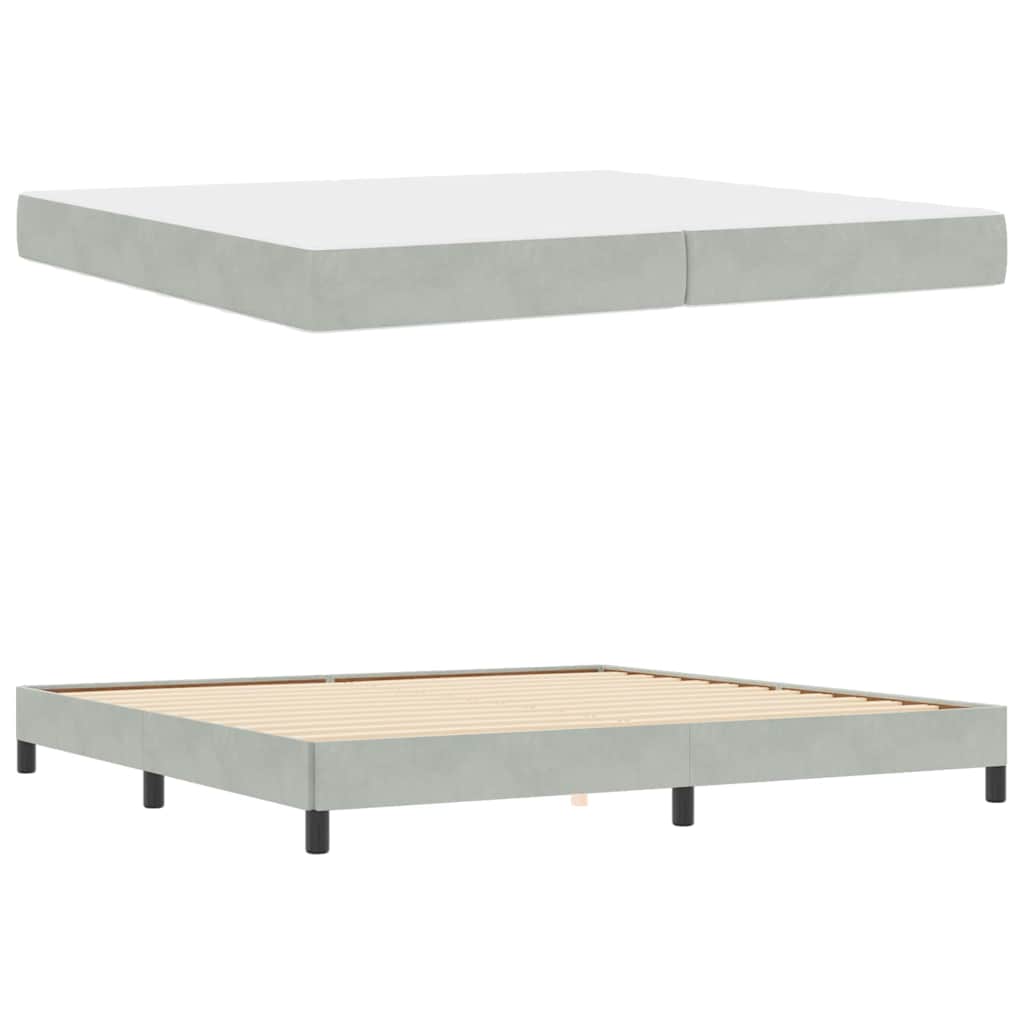 vidaXL Boxspringbett mit Matratze Hellgrau 200 x 210 cm Stoff