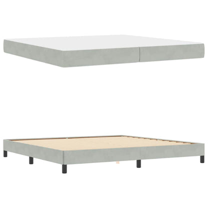 vidaXL Boxspringbett mit Matratze Hellgrau 200 x 210 cm Stoff