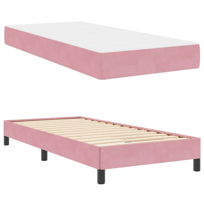Boxspringbett mit Matratze Rosa 80 x 220 cm Stoff