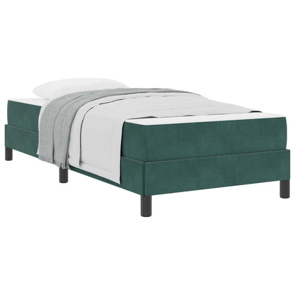 vidaXL Boxspringbett mit Matratze Dunkelgrün 90 x 220 cm Stoff