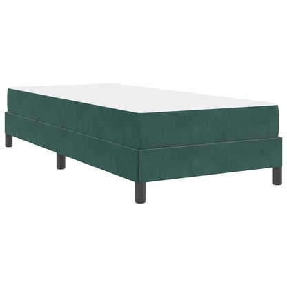 vidaXL Boxspringbett mit Matratze Dunkelgrün 90 x 220 cm Stoff