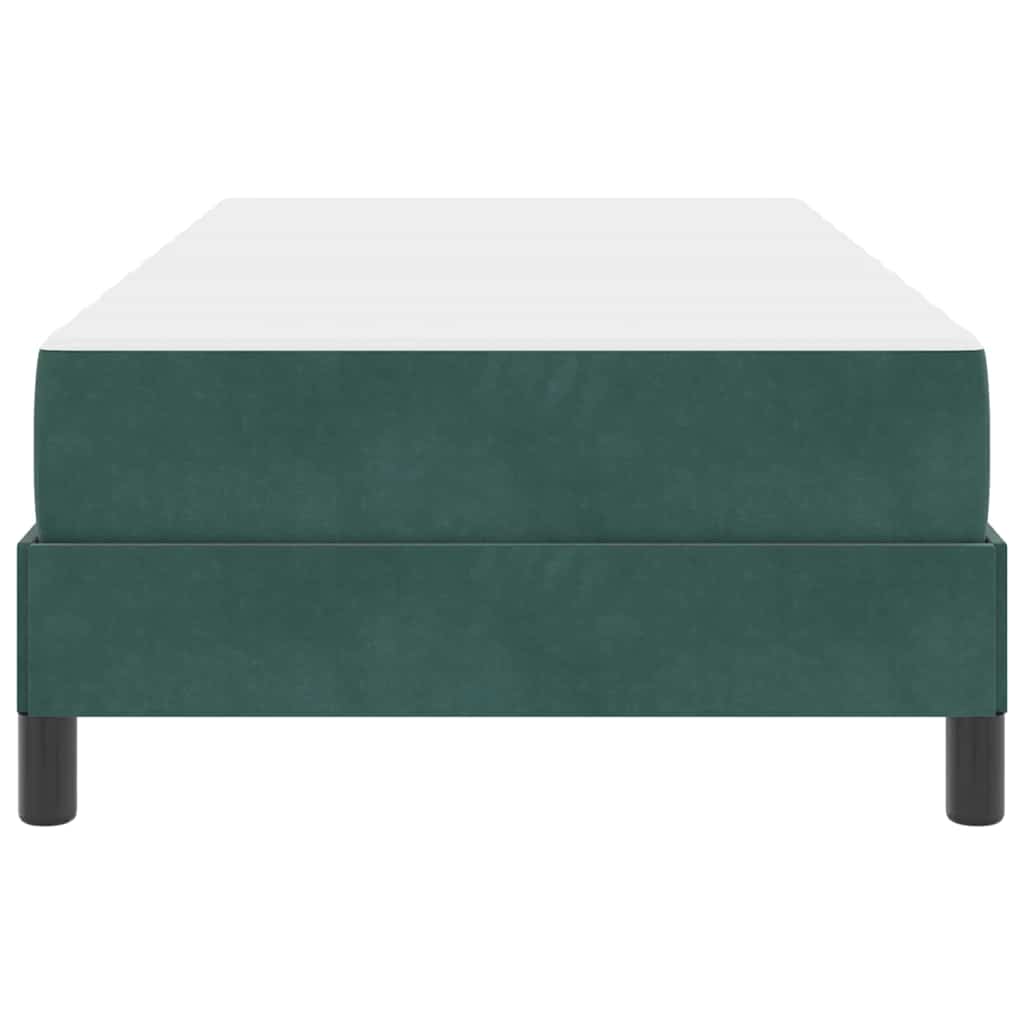 vidaXL Boxspringbett mit Matratze Dunkelgrün 90 x 220 cm Stoff
