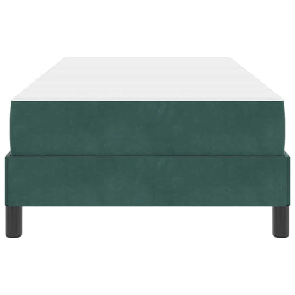 vidaXL Boxspringbett mit Matratze Dunkelgrün 90 x 220 cm Stoff
