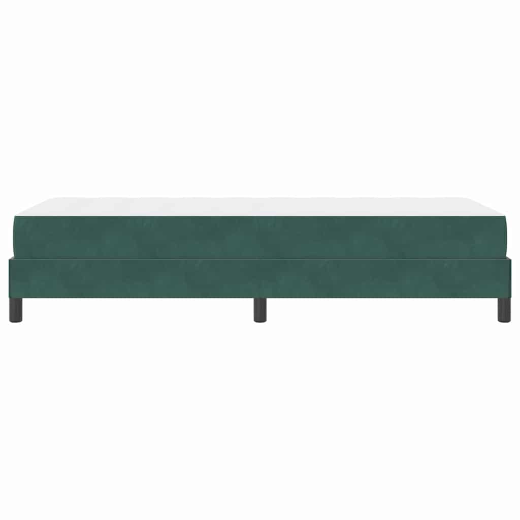 vidaXL Boxspringbett mit Matratze Dunkelgrün 90 x 220 cm Stoff