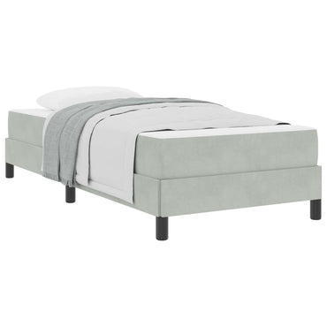 vidaXL Boxspringbett mit Matratze Hellgrau 100 x 220 cm Stoff