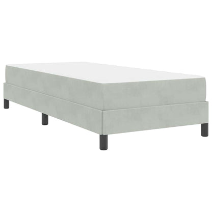 vidaXL Boxspringbett mit Matratze Hellgrau 100 x 220 cm Stoff