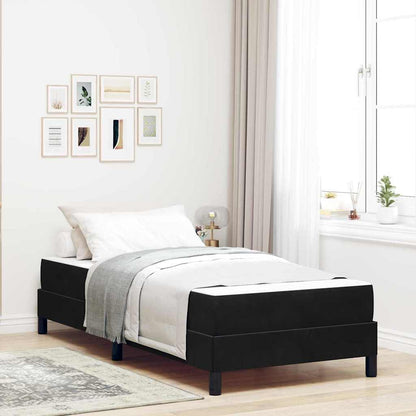 vidaXL Boxspringbett mit Matratze Schwarz 100 x 220 cm Stoff
