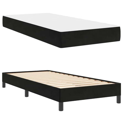 vidaXL Boxspringbett mit Matratze Schwarz 100 x 220 cm Stoff