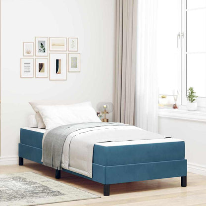 vidaXL Boxspringbett mit Matratze Dunkelblau 100 x 220 cm Stoff