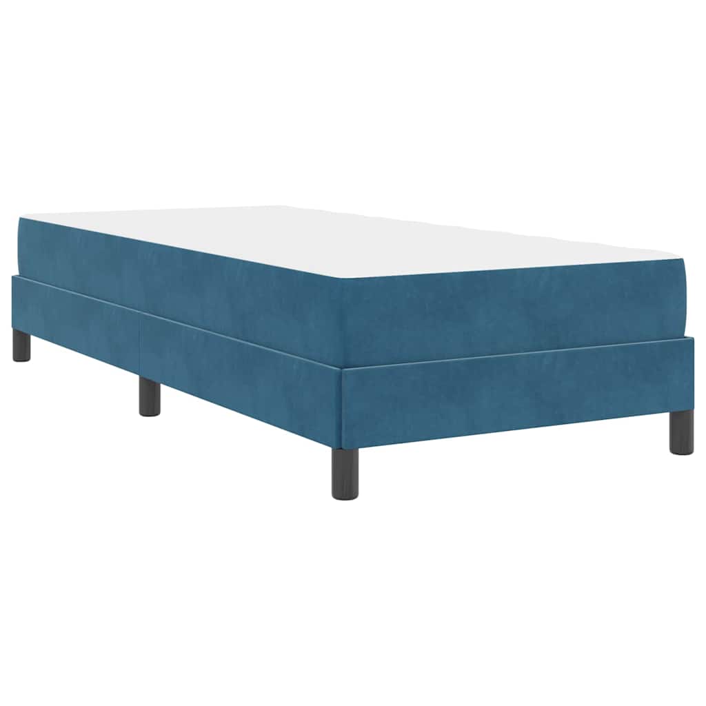 vidaXL Boxspringbett mit Matratze Dunkelblau 100 x 220 cm Stoff