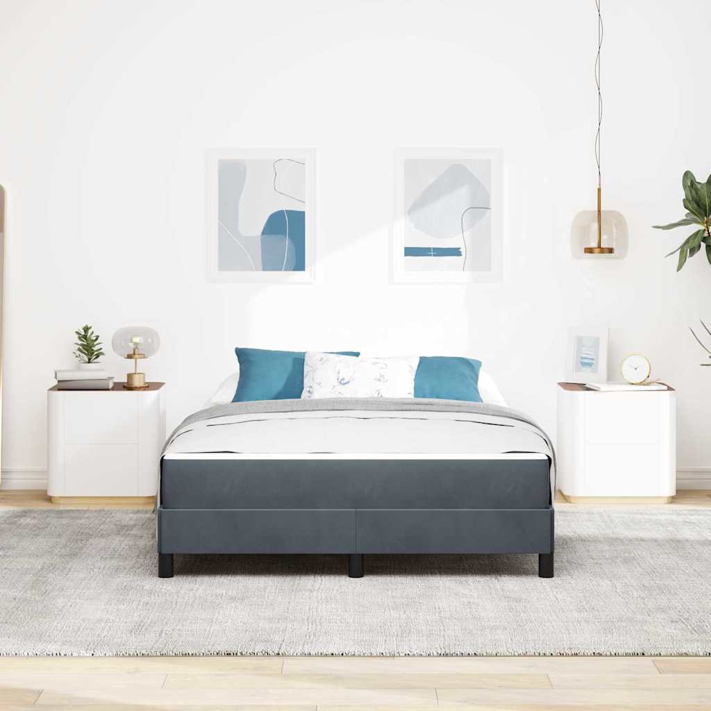 Boxspringbett mit Matratze Dunkelgrau 140 x 220 cm Stoff