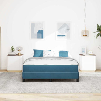 vidaXL Boxspringbett mit Matratze Dunkelblau 160 x 220 cm Stoff