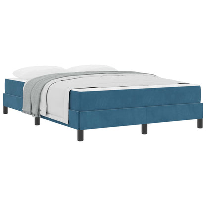 vidaXL Boxspringbett mit Matratze Dunkelblau 160 x 220 cm Stoff
