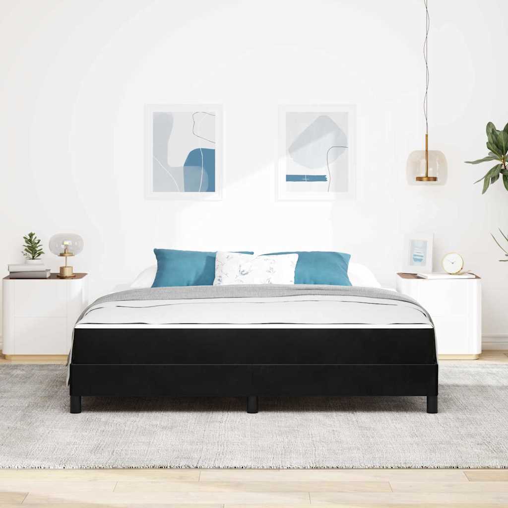 vidaXL Boxspringbett mit Matratze Schwarz 180 x 220 cm Stoff