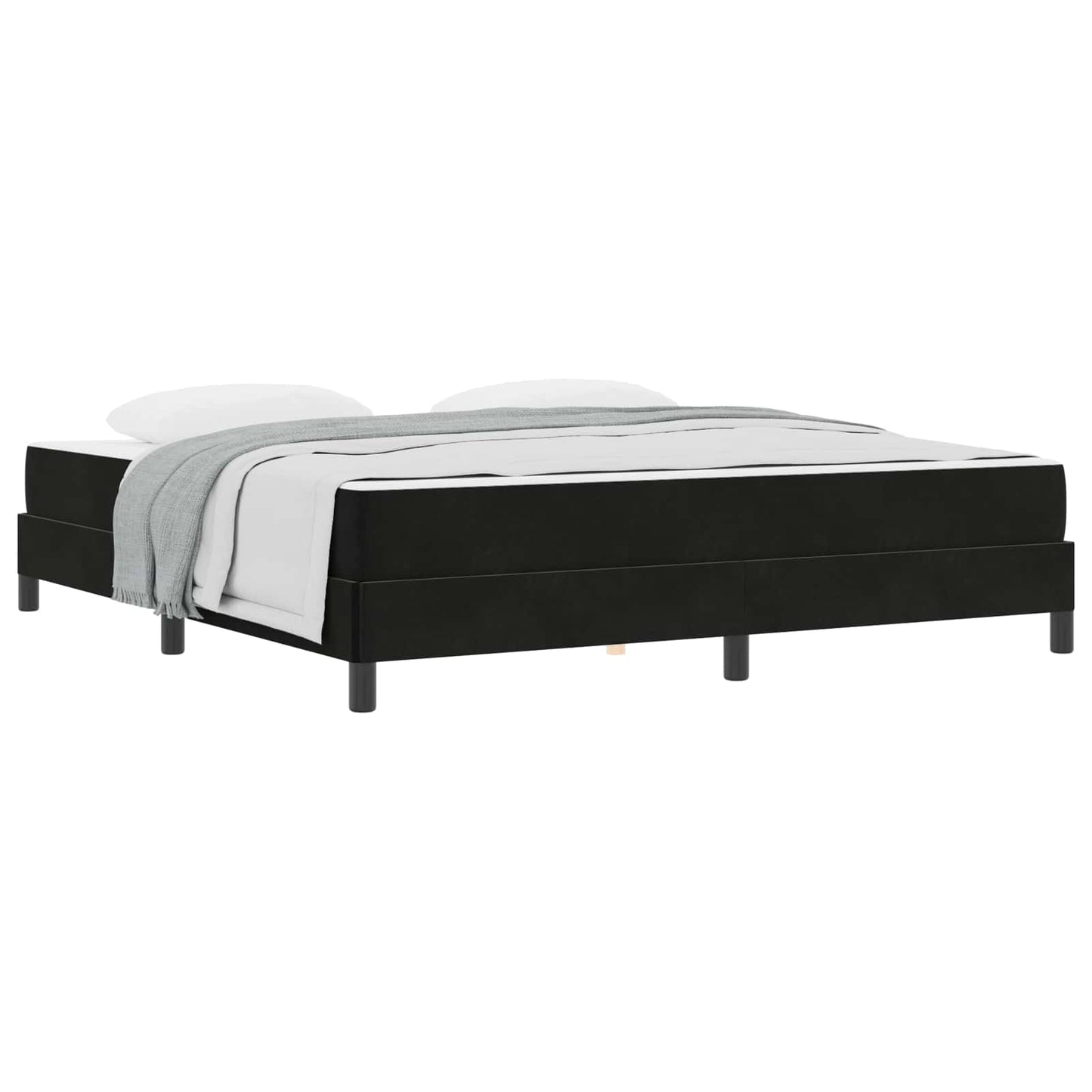 vidaXL Boxspringbett mit Matratze Schwarz 180 x 220 cm Stoff