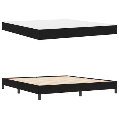 vidaXL Boxspringbett mit Matratze Schwarz 180 x 220 cm Stoff