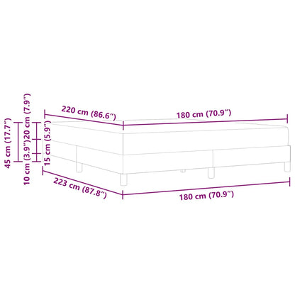 vidaXL Boxspringbett mit Matratze Schwarz 180 x 220 cm Stoff