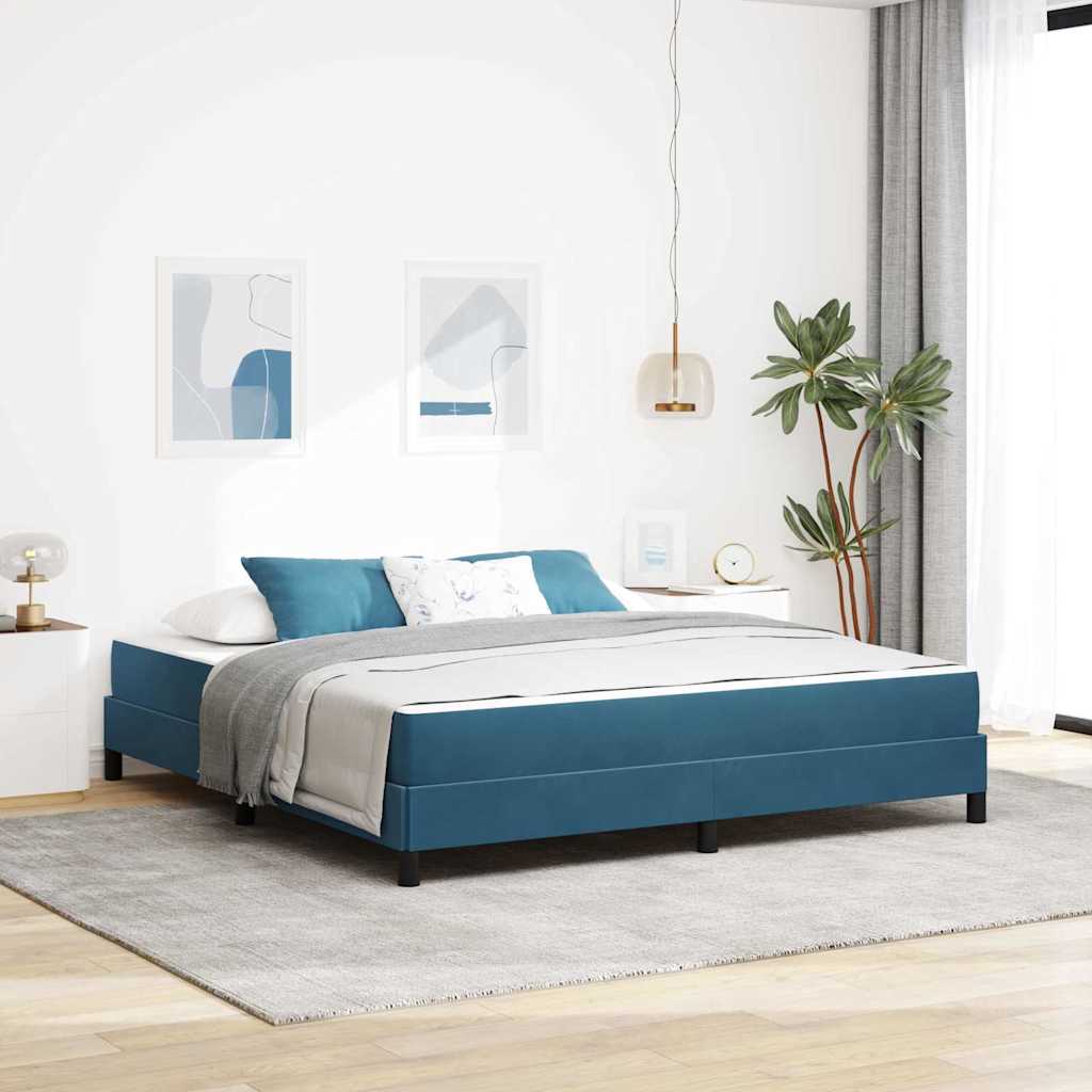 vidaXL Boxspringbett mit Matratze Dunkelblau 180 x 220 cm Stoff