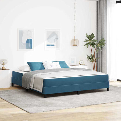 vidaXL Boxspringbett mit Matratze Dunkelblau 180 x 220 cm Stoff