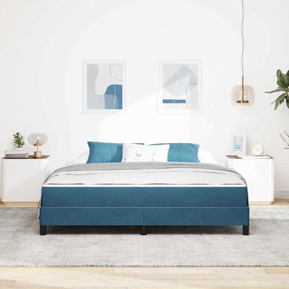 vidaXL Boxspringbett mit Matratze Dunkelblau 180 x 220 cm Stoff