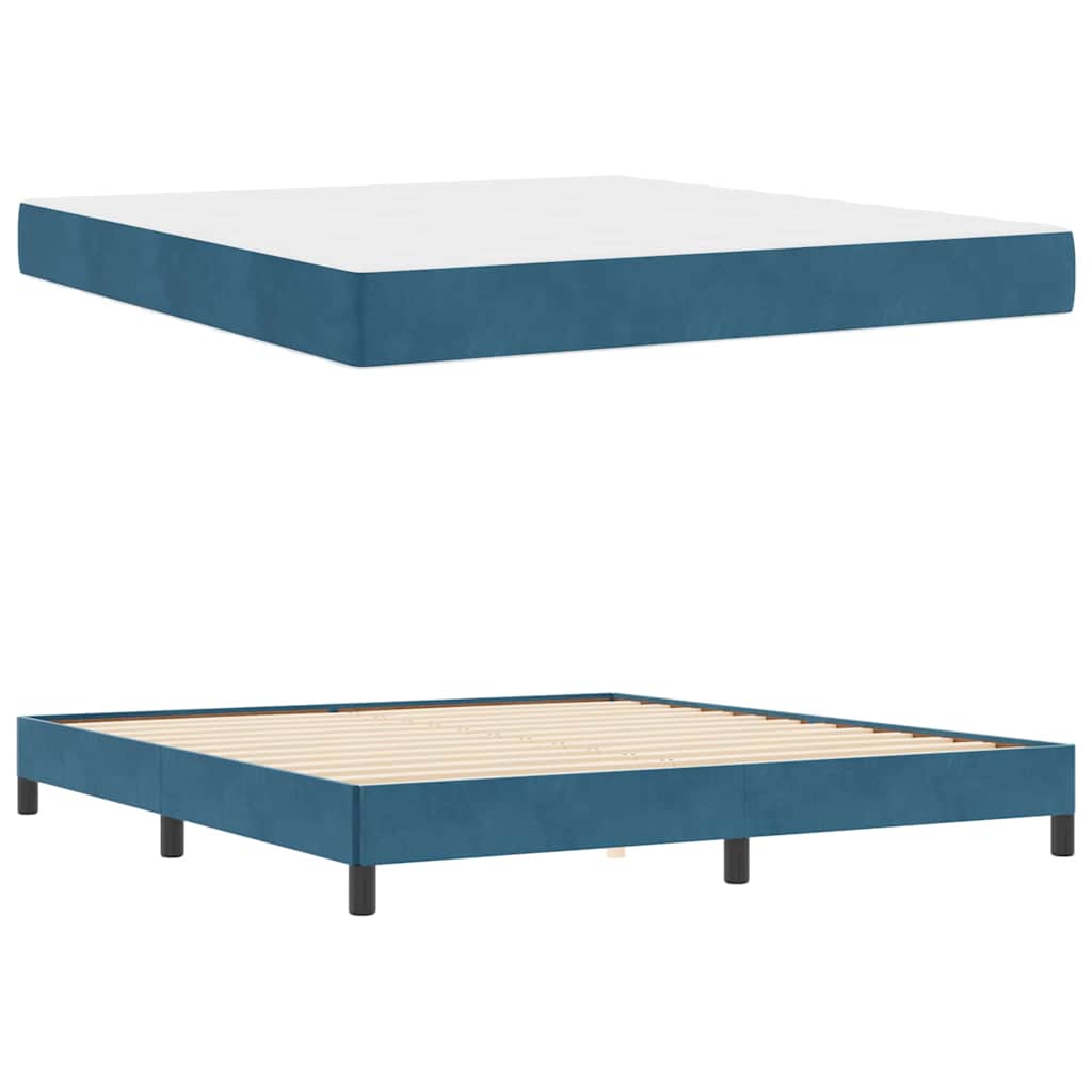 vidaXL Boxspringbett mit Matratze Dunkelblau 180 x 220 cm Stoff