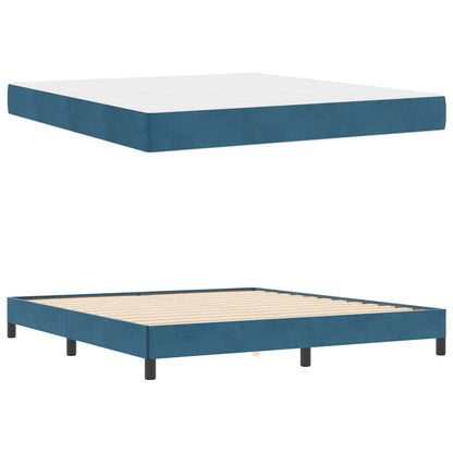 vidaXL Boxspringbett mit Matratze Dunkelblau 180 x 220 cm Stoff