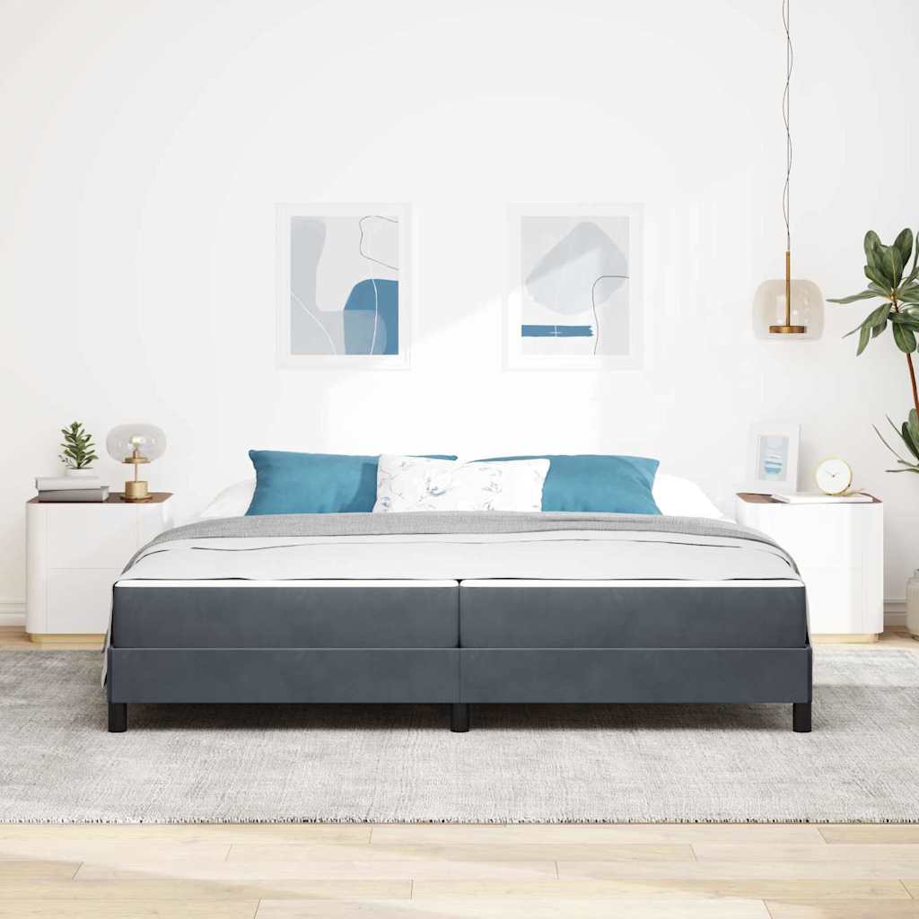vidaXL Boxspringbett mit Matratze Dunkelgrau 200 x 220 cm Stoff