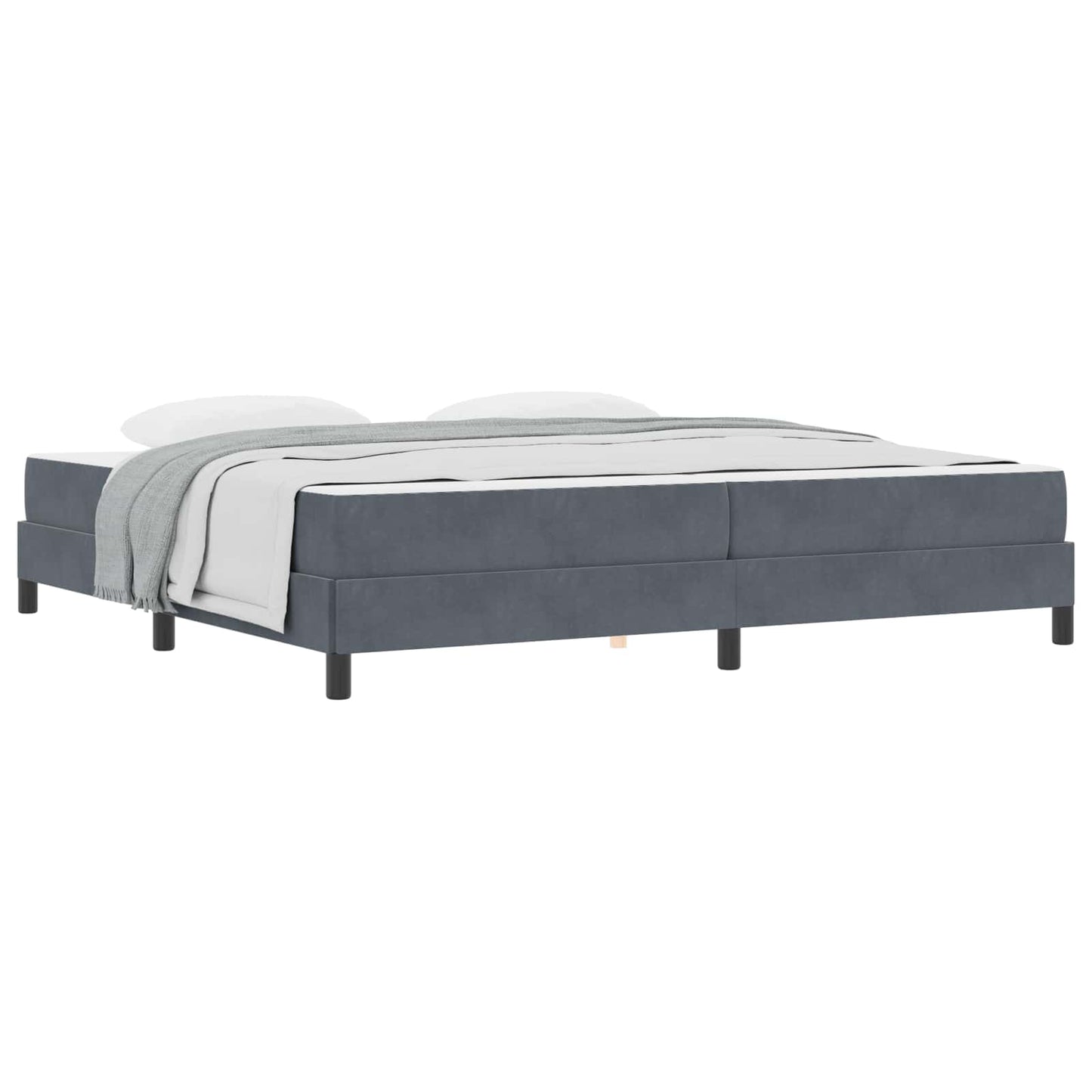 vidaXL Boxspringbett mit Matratze Dunkelgrau 200 x 220 cm Stoff