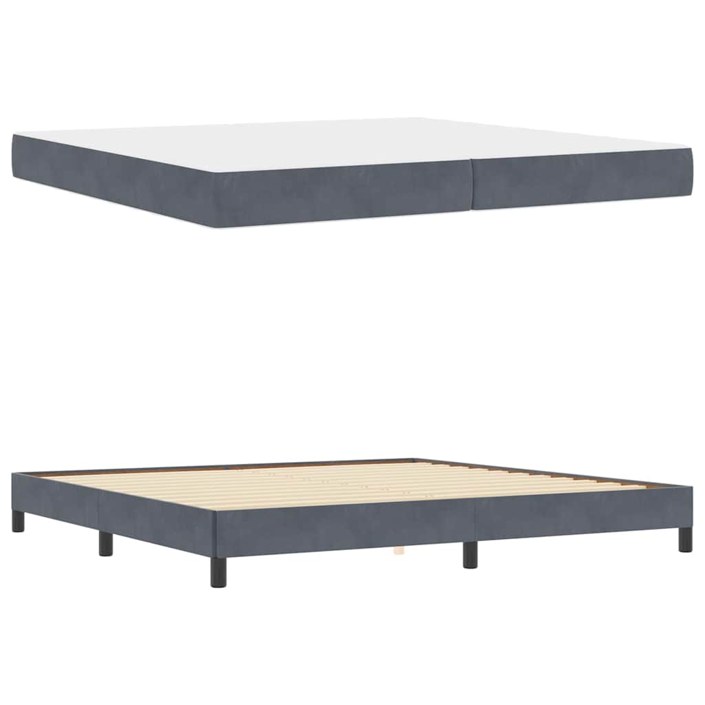 vidaXL Boxspringbett mit Matratze Dunkelgrau 200 x 220 cm Stoff