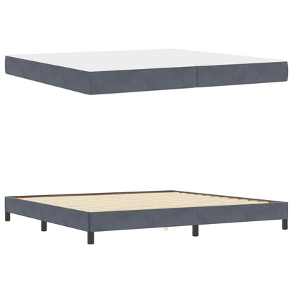 vidaXL Boxspringbett mit Matratze Dunkelgrau 200 x 220 cm Stoff