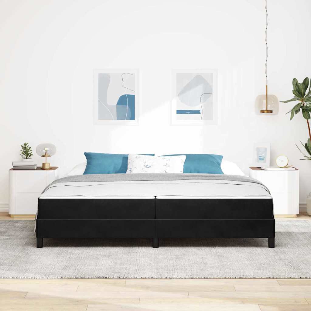 vidaXL Boxspringbett mit Matratze Schwarz 200 x 220 cm Stoff