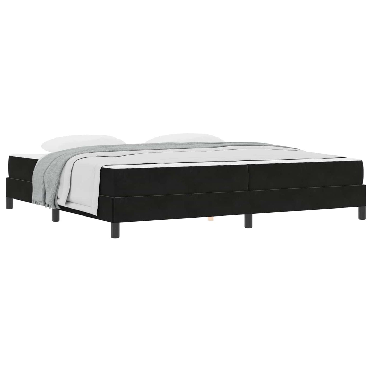 vidaXL Boxspringbett mit Matratze Schwarz 200 x 220 cm Stoff